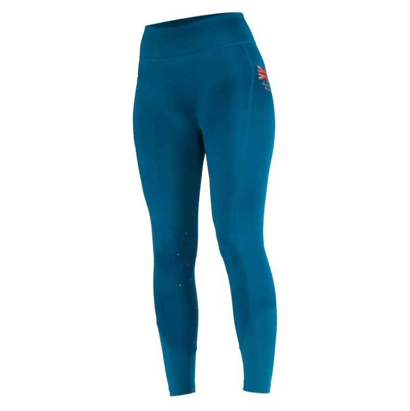 Aubrion Team Winter Riding Tights - Teal -1